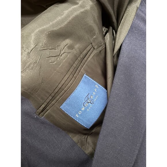 Towncraft Mens Blazer Jacket Sz 42S Blue Solid 2 Metal Button Sport Coat Vintage - Picture 4 of 6